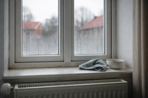 Den dag mit efterisolerede hus begyndte at dække til dug på ruderne